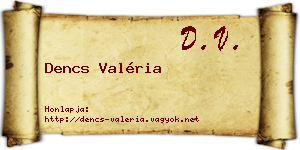 Dencs Valéria névjegykártya